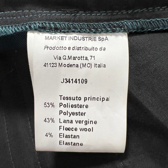 NWOT Jucca 365 Cigarette Pants High Rise Elastic Waist SIZE L TG 48 Teal Italy - Picture 4 of 11